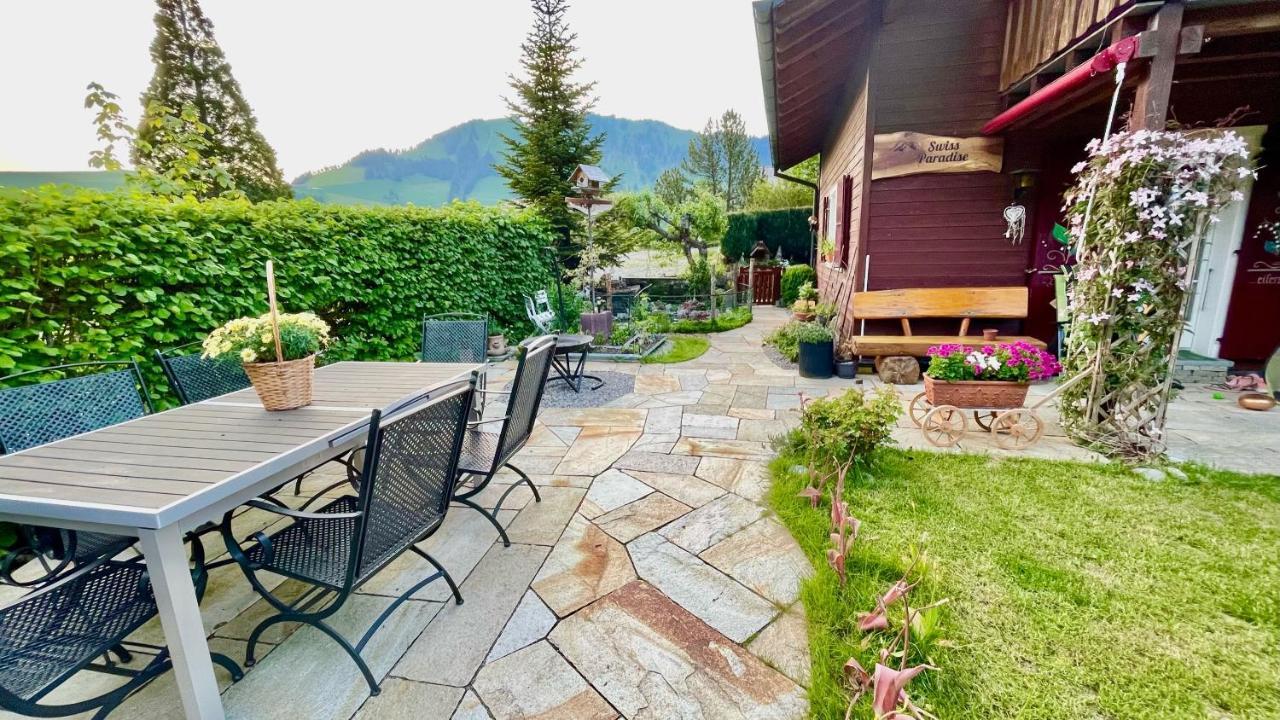 The Swiss Paradise 2 Apartment With Garden, Whirlpool, And Mountain Panorama Wirzweli Kültér fotó